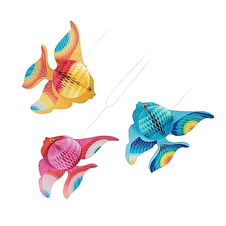 Fish Decorations Party Paper Hanging Tropical Sea Tissue The Ocean  Inflatable Animal Cutouts Decor Birthday Favors