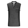 thumbnail image 4 of YFNNUP Men's Summer Tank Tops V-Neck Button Henley Shirts Vintage Sports Sleeveless Shirts, 4 of 7