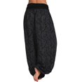 thumbnail image 3 of Pantalones de harén de pierna ancha para mujer Aladdin Boho Hippy Pantalones de yoga sueltos Tallas grandes-Negro-2XL Computadora Computadora Computadora portátil, 3 of 4