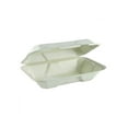 thumbnail image 1 of 9"x5"x3" Sugar Cane Clamshell ( White ) 100% Compostable 200/Pack, 1 of 5