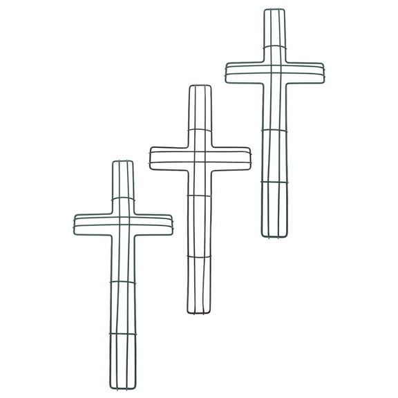 3 Pcs Wreath Supplies Wire Frame Rings Rose Wall Decor Cross