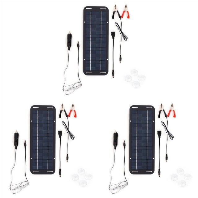 3X 12V 30W Panel Solar PortáTil Car Boat Power Panel Solar Cargador de BateríA Mantenedor para Coche Motocicleta Tractor RV