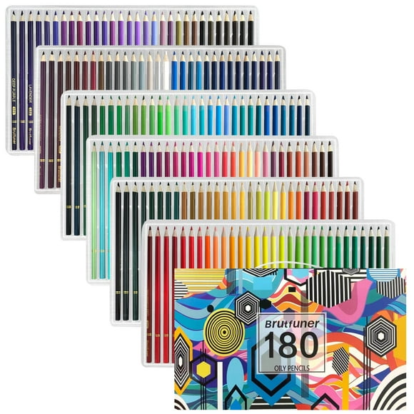 LBW 180 Crayons de Couleur Crayons de Coloriage pour Adultes Livres de Coloriage Crayons de Dessin à Noyau Souple Fournitures d'Artisanat pour Adultes Débutants Artistes