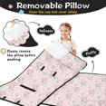 thumbnail image 3 of Mermaid and Seahorse Pink Pattern Toddler Nap Mat with Pillow & Blanket, Soft Sleeping Mat for Preschool Daycare Travel Sleepovers, 3 of 6