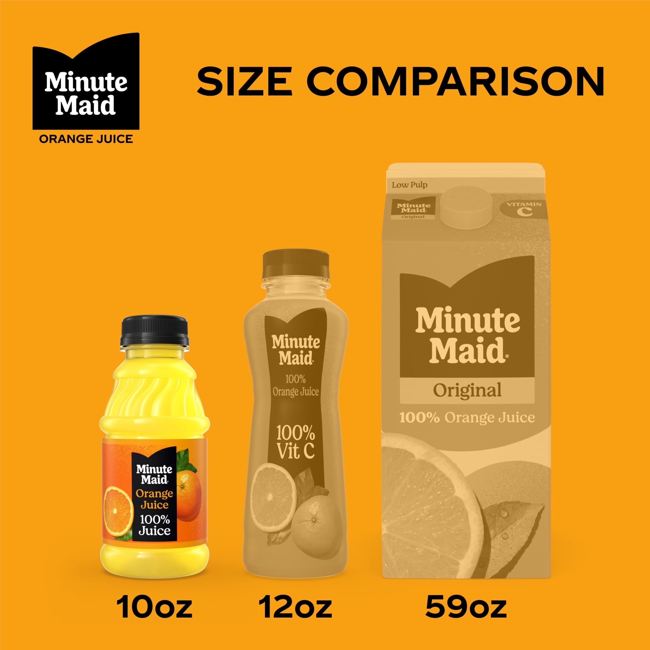 (2 pack) Minute Maid Orange Juice Bottles, 10 fl oz, 6 Pack