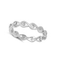 thumbnail image 4 of Round Clear CZ Eternity Eye Loop Ring .925 Sterling Silver Band White Jewelry Female Size 9, 4 of 4