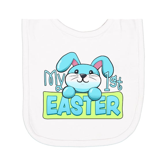 Inktastic My First Easter Cuddly Blue Bunny Newborn Bib