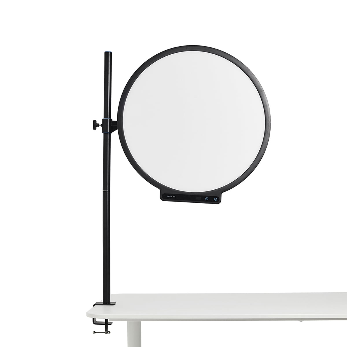 amaran Verge Max 22" 60W Bi-Color Circular LED Light Panel, Charcoal - Includes Desk Clamp Stand with a 360deg Swing Mounting Arm and 180deg Pan & Tilt Control