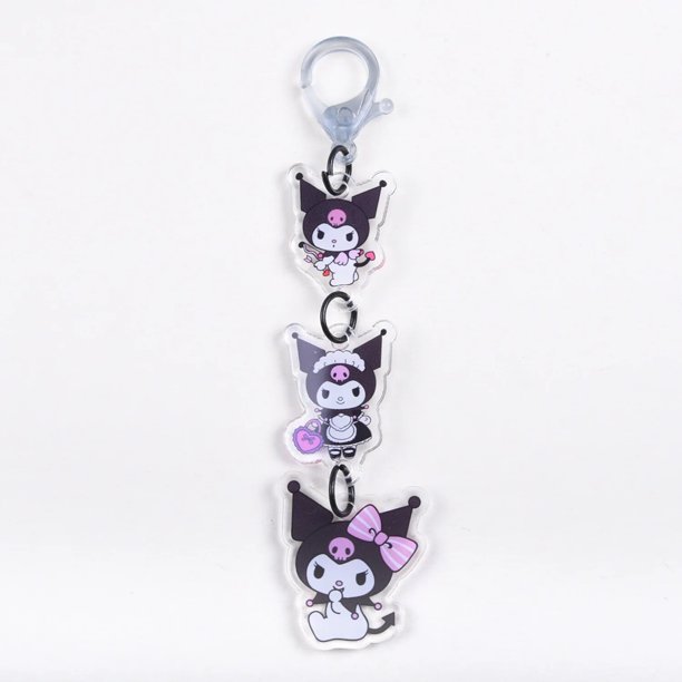 Sanrio-Llavero de Anime Kuromi My Melody para niñas, llaveros de cuerda acrílica con dibujos animados de canela, colgante para bolso, regalos Kawaii