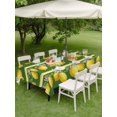 thumbnail image 4 of Outdoor Tablecloth with Umbrella Hole for Patio/Picnic/Party/Camping, Lemon Summer Waterproof Table Cloth Rectangle Table Cover Washable, Watercolor Fruits Green Yellow Stripes (60"x 102"), 4 of 8