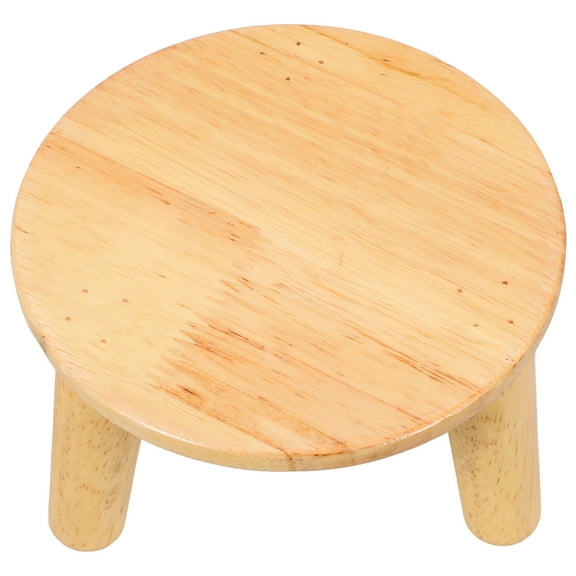 MLINS Wooden Plant Stool Display Stand Round Flower Pot Holder 1 Set Decorative Small Wood Planter Supports for Indoor Home Decor