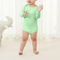 thumbnail image 2 of TEAJOPSUU Unisex Baby Boy Girl Rompers Toddler Fall Oversized Long Sleeve Jumpsuit Soft New Born Infant Clothes Green, 2 of 7