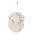 thumbnail image 4 of Espejo de pared de macramé, espejo decorativo, adorno colgante, regalo de cumpleaños, arte de pared, bohemio, para entrada, oficina, habitación de beb, 4 of 9