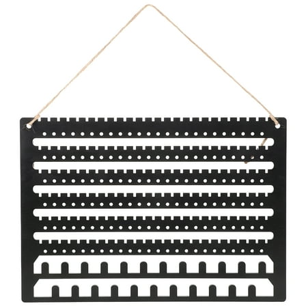 LAMIRO Wall Mounted Wooden Jewelry Organizer Hanging Earring Holder Necklace And Bracelet Display Rack Earring Storage For Studs And Dangles For Home Decor