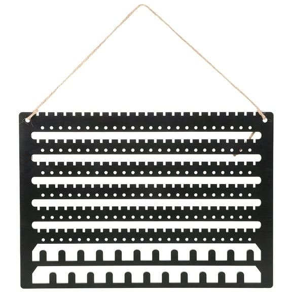 LAMIRO Wall Mounted Wooden Jewelry Organizer Hanging Earring Holder Necklace And Bracelet Display Rack Earring Storage For Studs And Dangles For Home Decor
