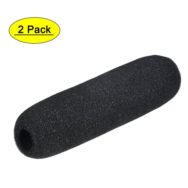 Funda de espuma para micrófono negra de 146 mm de largo Uxcell, paquete de 2