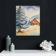 thumbnail image 5 of Nawypu  Poster Bathroom Decor, Wall Art Room Decor Multicolor for Living Room, Bedroom, Office Winter Snow Frosty Pastel Christmas Log Cabin Mountain Forest Nature Wilderness Illustrations, 5 of 5