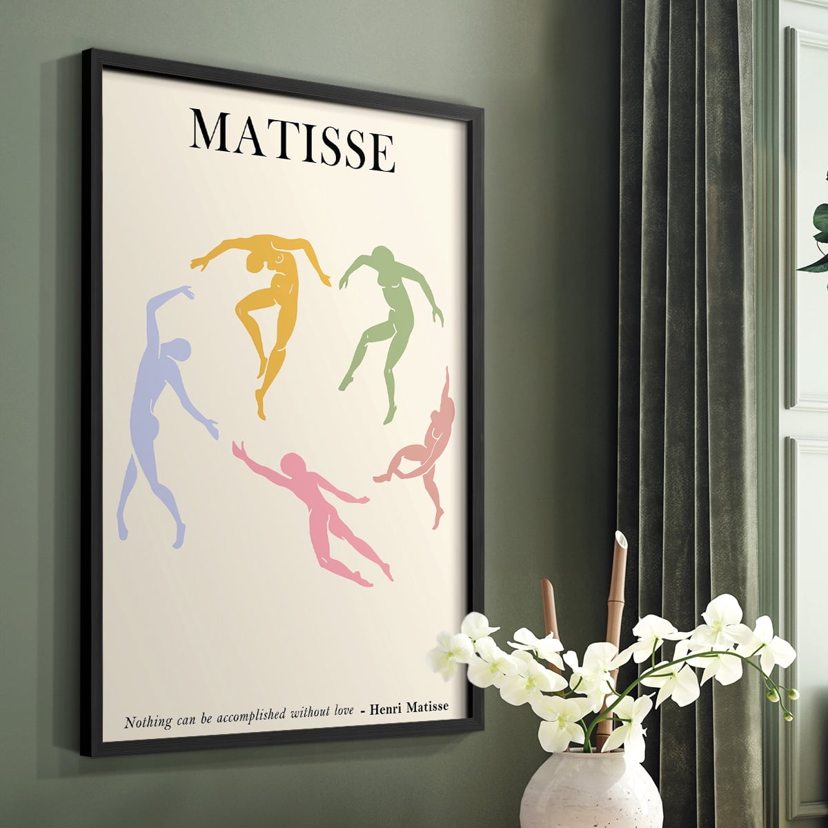 Matisse CDLXXXIII in Black Solid Wood Framed Print No Nail Hanging
