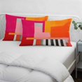 thumbnail image 4 of Pink Orange Pillow Covers 16"x24", Geometric Modern Abstract Oil Painting Soft Brushed Microfiber Breathable Throw Pillow Covers, Decorative Pillowcase with Zipper for Couch Sofa Bedroom Living Room, 4 of 9