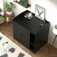 thumbnail image 4 of Amunrbrek Large Cabinet for Self-Cleaning Cat Litter Box with Dog-Proof Shelf, Black, 4 of 10