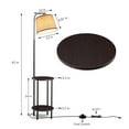 thumbnail image 6 of DEWENWILS 62in Floor Lamp with Table for Living Room, Rustic Farmhouse Wooden Floor Lamps, Attached End Table with Lamp for Bedroom, Office, Read Lighting, Home Decor, Ebony, 6 of 7