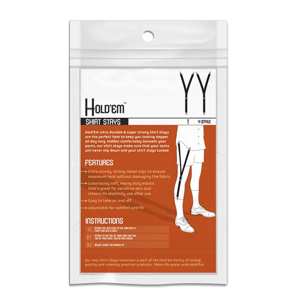 Hold’em Premium Shirt Stays Ultra Soft Elastic with Extra Sturdy Strong Metal Clips for Men Adult