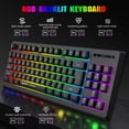 thumbnail image 3 of NAVOR 87-Key RGB Wireless Gaming Keyboard, Rechargeable 1800mAh Battery, 2.4G Plug & Play Quiet Keys, Compact Keyboard for Windows Mac Android, Black, 3 of 6