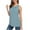 Sky Blue, variant on YYDGH Women's Crew Neck Pleated Tank Top Sleeveless Solid Color Tops Summer Work Office Blouses Black M