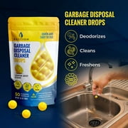 Garbage Disposal Cleaner & Deodorizer Drops- Lemon Scented - 50 count.