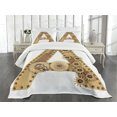 thumbnail image 3 of Ambesonne Letter a Quilted Bedspread Set 3 Pcs, Steampunk Capital, King Size, Sand Brown, 3 of 5