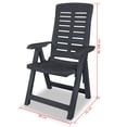 thumbnail image 4 of vidaXL Reclining Garden Chairs 4 pcs Plastic Anthracite, 4 of 5