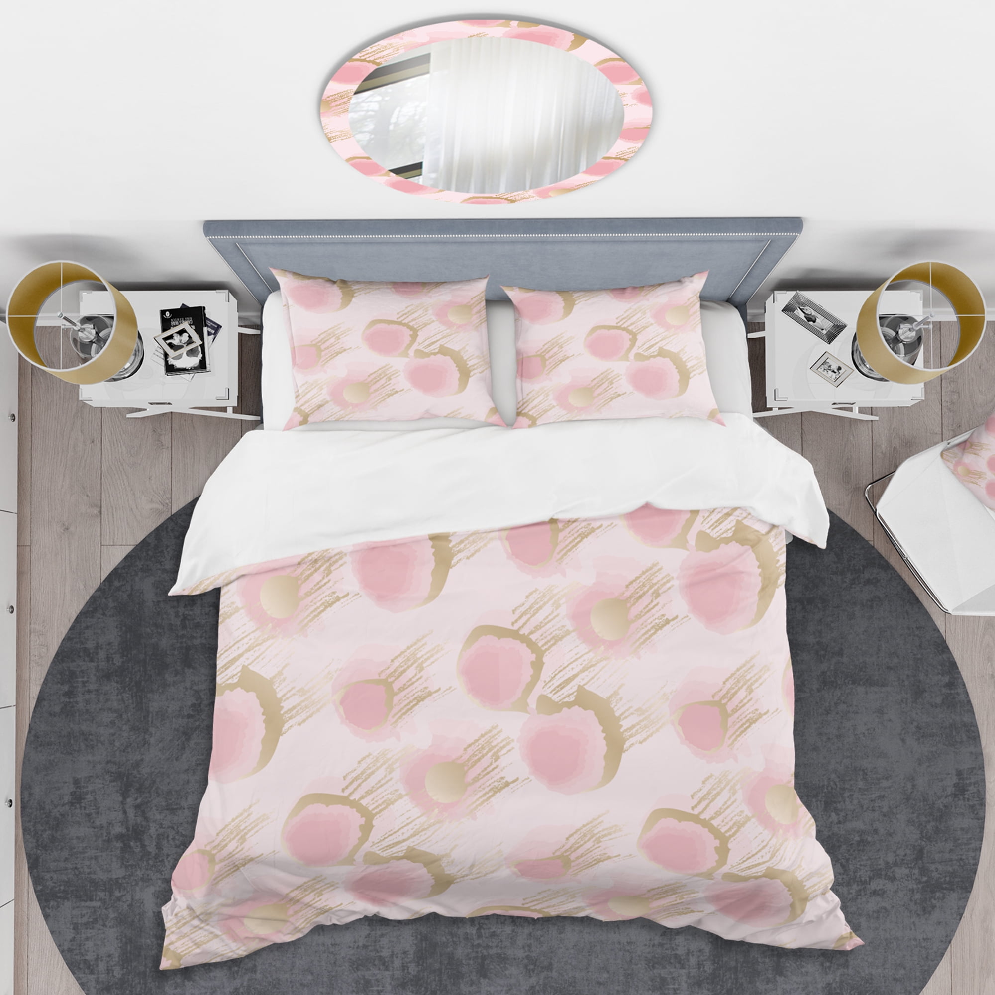 Designart 'Abstract Flower Design IX' Mid-Century Modern Duvet Cover Set