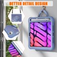 thumbnail image 3 of SaniMore Case for iPad Mini 6 8.3", with Shoulder Strap Pencil Slot Hybird PC TPU Back Cover 360° Ratating Handle Bracket Shockproof Anti-fall Rugged Kids Shell, Purple, 3 of 18