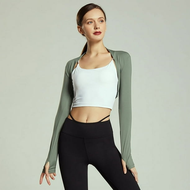Chaleco deportivo tipo chal para danza y ballet, cárdigan de mujer para fitness, abrigo corto elegante y pequeño para mujer