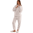 thumbnail image 2 of Moolmeyno Women's Winter Fleece Pajamas Set & Plush Robe Bundle, Cozy Thermal Sleepwear with Pockets, Velvet Loungewear, 2 of 3