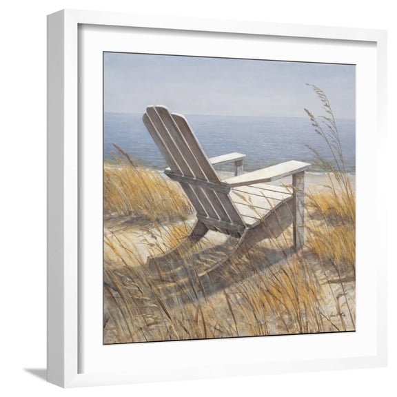 Art.com Shoreline Chair Art Print by Arnie Fisk, White Frame Wall Art, 21" x 21"