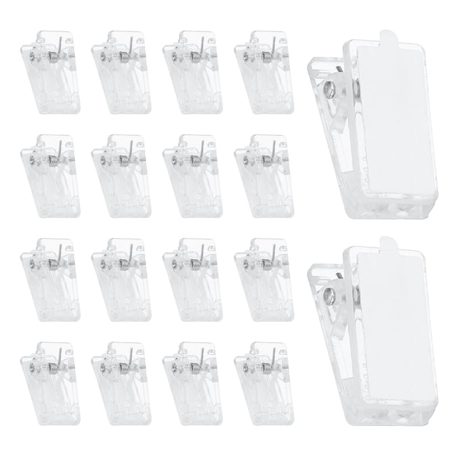Uxcell 50Pcs Clips Adhesivos Mini Plásticos Autoadhesivos Clips Pegajosos Clips de Foto, Transparente