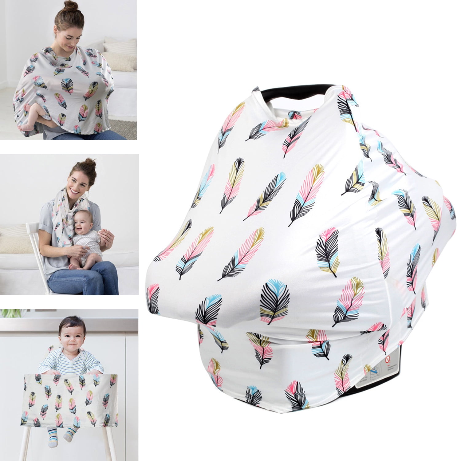 5 in 1 Nursing Breastfeeding Feeding Cover Scarf Baby Car Seat Canopy Shawl
