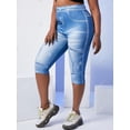 thumbnail image 2 of Talla grande 3D Imprimir Capri Jeggings Rosegal  Leggings de talla grande, 2 of 5