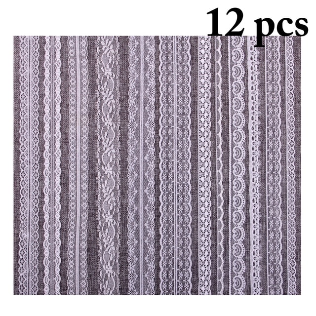 12 Rolls Lace Trim Decorative DIY Assorted Lace Trim Ribbon Lace Craft Trim