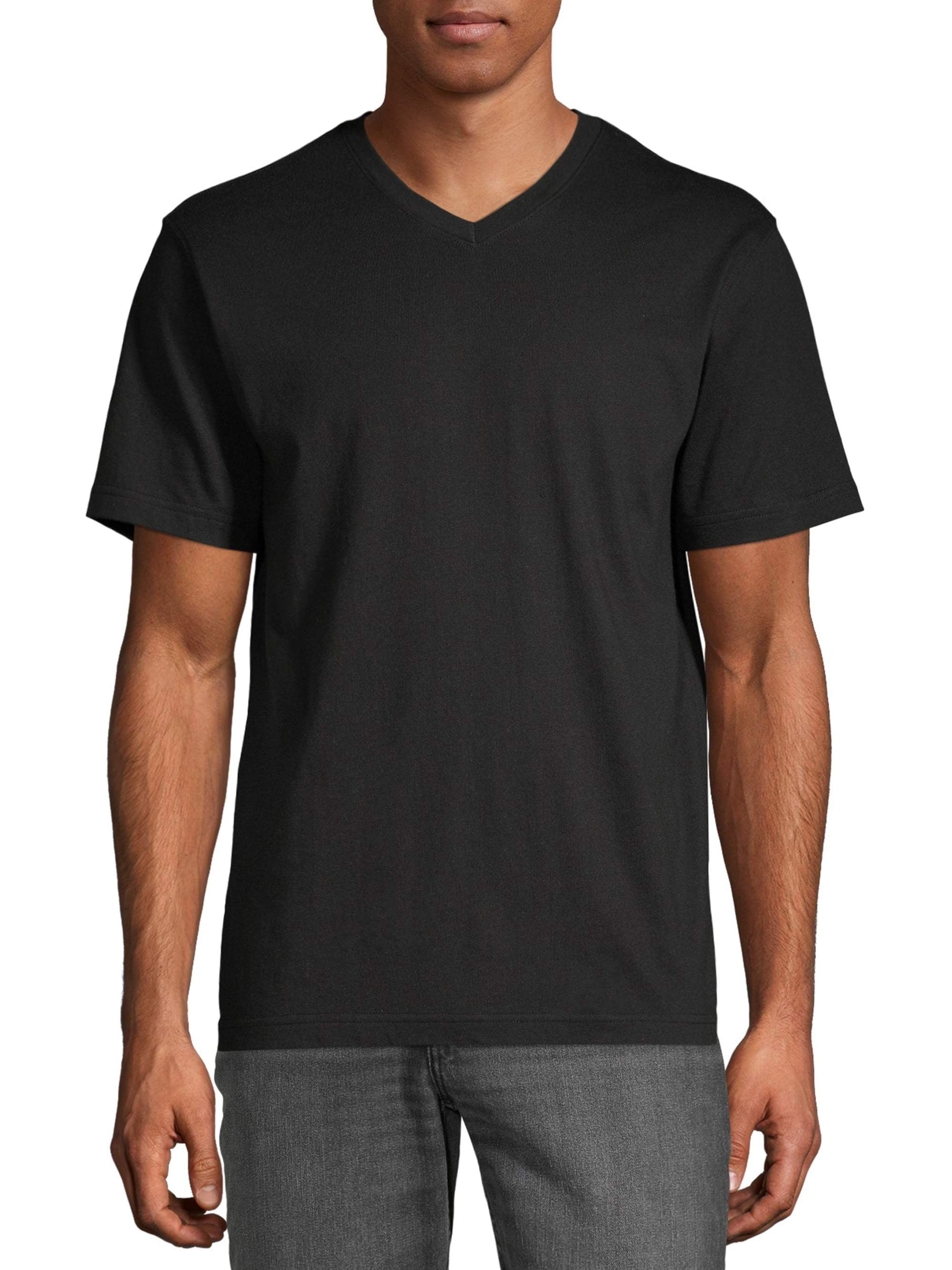 black v neck t shirts walmart