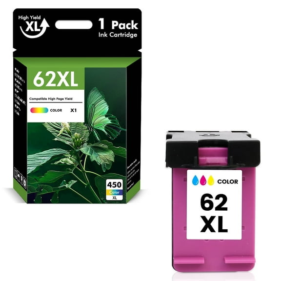 62 62XL Ink Cartridges Compatible for HP 62XL 62 1 Pack Tri-color Ink for Envy 5540 5640 5660 7644 5740 5741 8000 OfficeJet 200 250 Printer Compatible for HP 62 Ink Cartridges Combo Pack