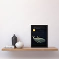 thumbnail image 2 of Whale Breach at Full Moon Reach for the Stars Conceptual Artwork Kids Bedroom Artwork Framed Wall Art Print A4, 2 of 5