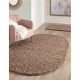 thumbnail image 1 of Unique Loom 3151418 3 ft. 3 in. x 5 ft. 3 in. Solid Shag Oval Rug, Cocoa, 1 of 15