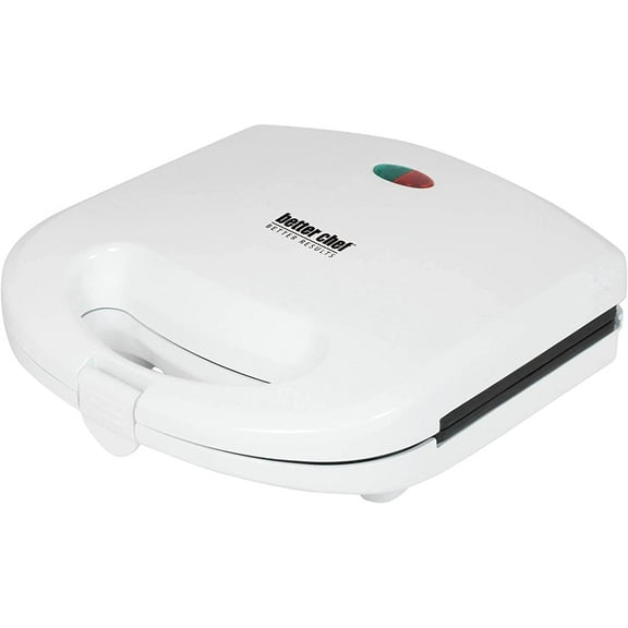 Electric Sandwich Grill Press | 2-Sandwich | Non-Stick | Cord & Upright Storage (White)