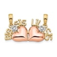 thumbnail image 1 of FB Jewels 14K Two Tone Gold& Rhodium Big Sis/Lil Sis Break-a-part Pendant, 1 of 4