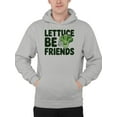 thumbnail image 2 of Lettuce Be Friends Cartoon Art Men's Hoodie, 2 of 3