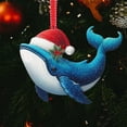 thumbnail image 5 of SMKE Vintage Handcrafted Christmas Ornaments,Creative Decorative,Animal Collection For Tree Decor,Wood Hanging Pendant,Xmas Gift,Modern Wall Decor For Home,Car,Living Room,Bedroom 2.75" Whale, 5 of 7