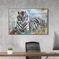 thumbnail image 3 of HFDF Wild Animal Canvas Wall Art:Black and White Tiger Artwork Wildlife Portrait picture Tiger Patg Prt for Livg Room( 18x12inch Framed, 3 of 5