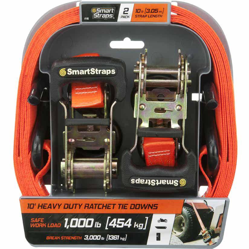 SmartStraps 10 ft. Orange Padded HeavyDuty Ratchet, 1000 lb., Pack of